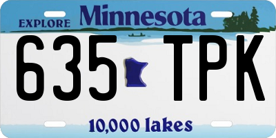 MN license plate 635TPK