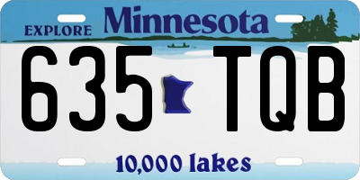 MN license plate 635TQB