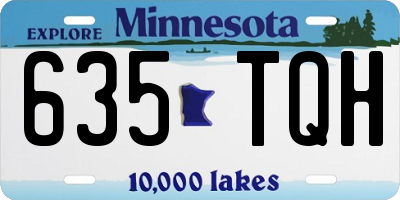 MN license plate 635TQH