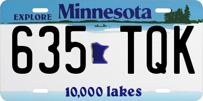 MN license plate 635TQK