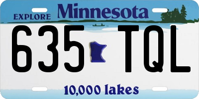 MN license plate 635TQL