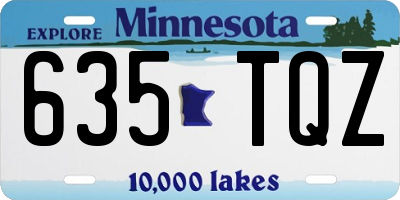 MN license plate 635TQZ