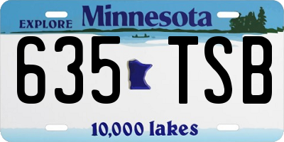 MN license plate 635TSB