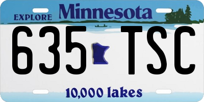 MN license plate 635TSC
