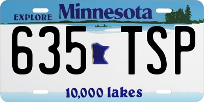 MN license plate 635TSP