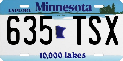 MN license plate 635TSX