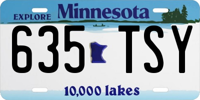 MN license plate 635TSY