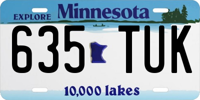 MN license plate 635TUK