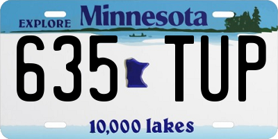 MN license plate 635TUP
