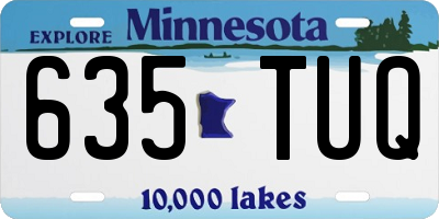 MN license plate 635TUQ