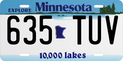 MN license plate 635TUV