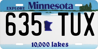 MN license plate 635TUX
