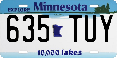 MN license plate 635TUY