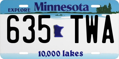 MN license plate 635TWA