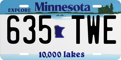MN license plate 635TWE