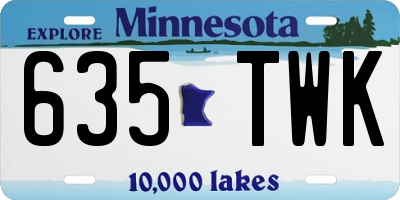 MN license plate 635TWK