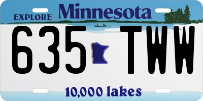 MN license plate 635TWW