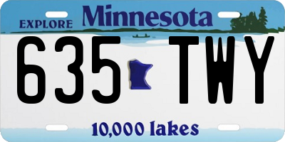 MN license plate 635TWY