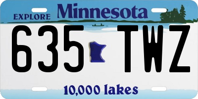 MN license plate 635TWZ