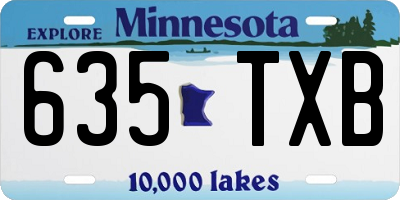 MN license plate 635TXB