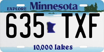 MN license plate 635TXF