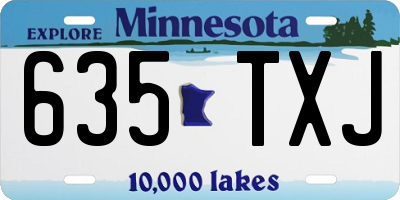 MN license plate 635TXJ