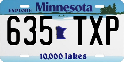 MN license plate 635TXP