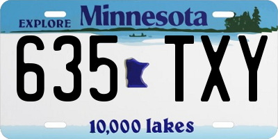 MN license plate 635TXY
