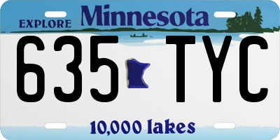 MN license plate 635TYC
