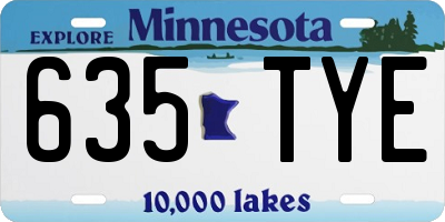 MN license plate 635TYE