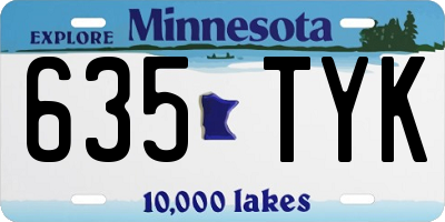 MN license plate 635TYK