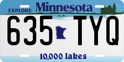 MN license plate 635TYQ
