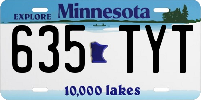 MN license plate 635TYT