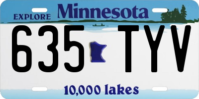 MN license plate 635TYV