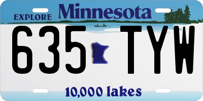 MN license plate 635TYW