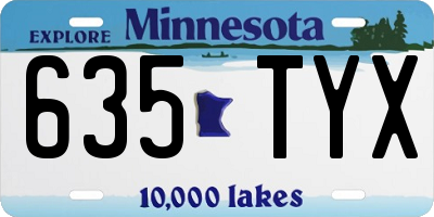 MN license plate 635TYX