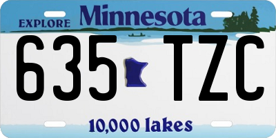 MN license plate 635TZC