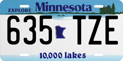MN license plate 635TZE