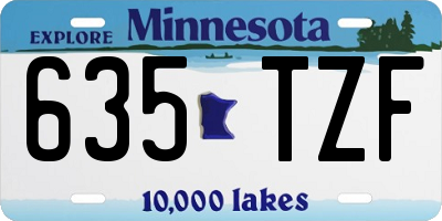 MN license plate 635TZF