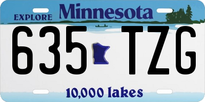 MN license plate 635TZG