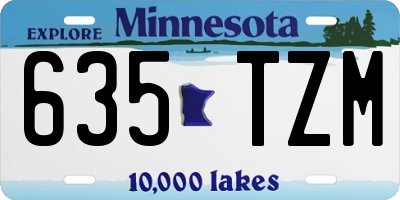 MN license plate 635TZM
