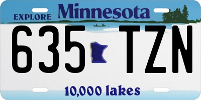MN license plate 635TZN