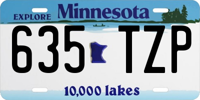 MN license plate 635TZP