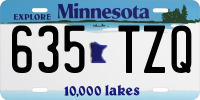 MN license plate 635TZQ