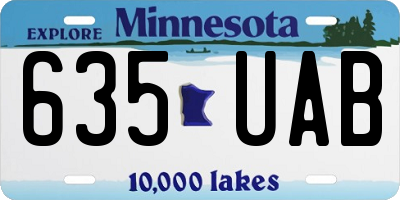MN license plate 635UAB