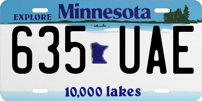 MN license plate 635UAE