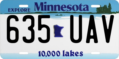 MN license plate 635UAV