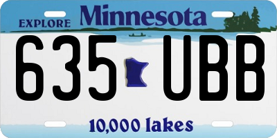 MN license plate 635UBB