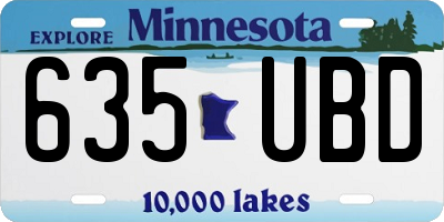 MN license plate 635UBD