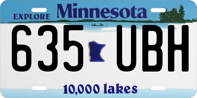 MN license plate 635UBH
